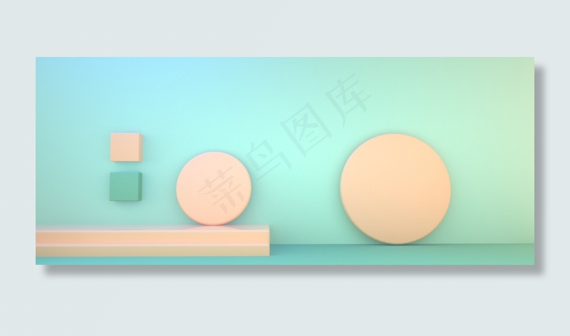 绿色电商通用C4D美妆立体空间背景背景图片素材