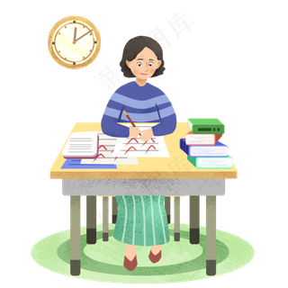 教师节批改作业老师,免抠元素