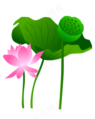 卡通粉色莲花免扣