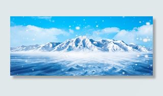 冰山冰川蓝色清新banner