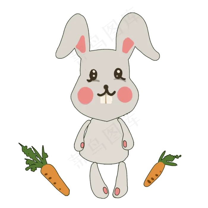 六一儿童节玩具小白兔红萝卜(2000X2000(DPI:300))psd模版下载