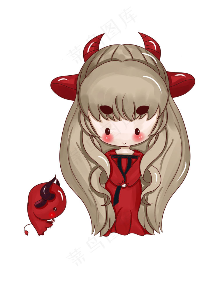 妇女节生肖妈妈卡通人物红色png素,免抠元素