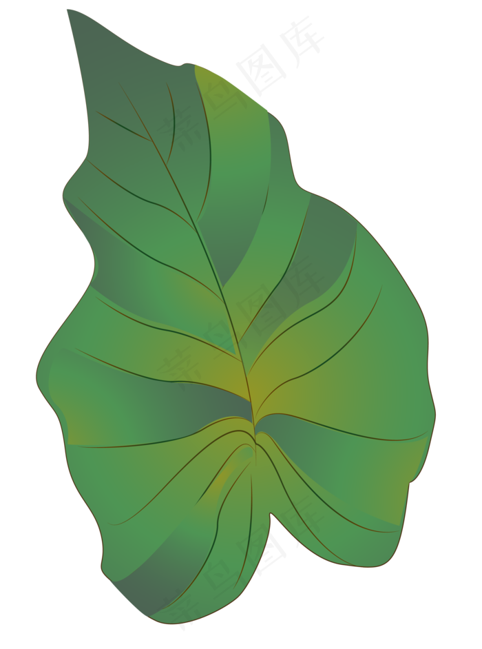 绿叶树叶花纹插画