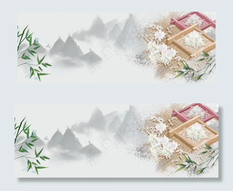 中国风水墨大气大米促销banner(1920*700px 	       )psd模版下载