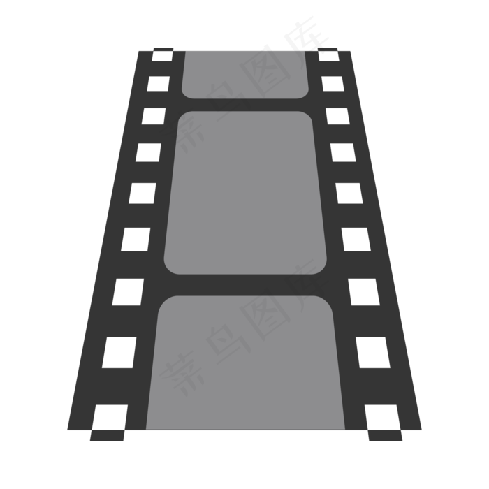 黑灰色胶片边框插画,免抠元素