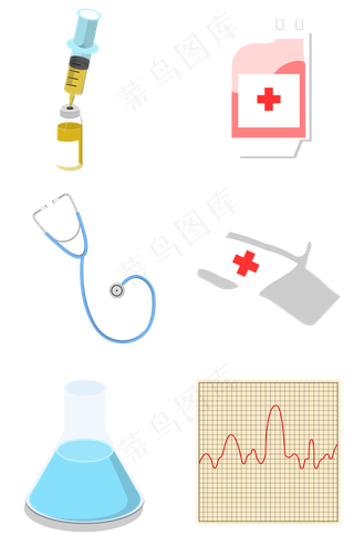 医院医疗用品矢量扁平卡通