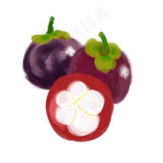 水彩小清新水果山竹