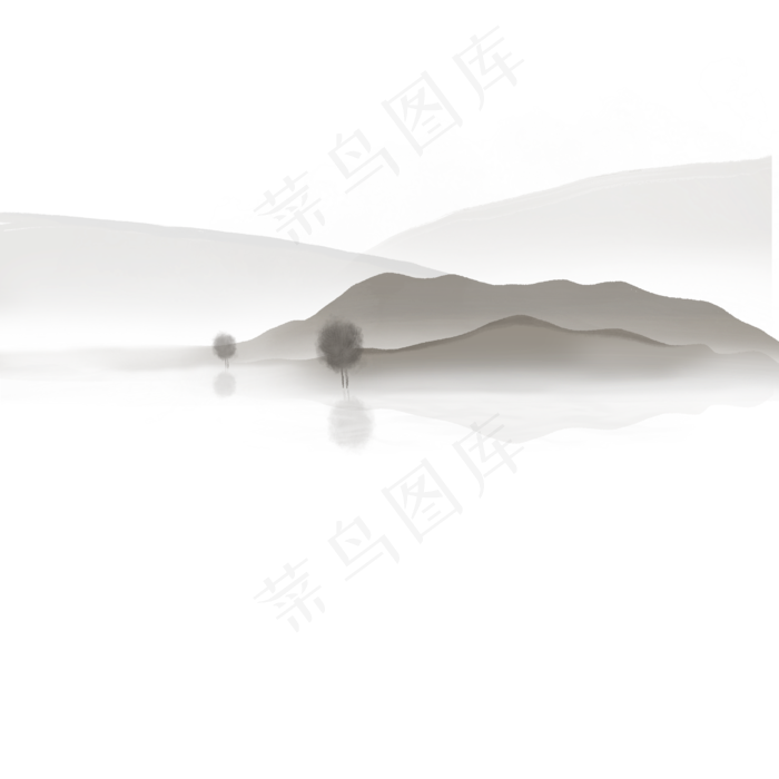 中国风水墨画山水(2500X2500(DPI:300))psd模版下载
