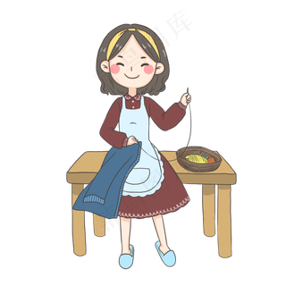 缝补衣服的妈妈PNGPNG
