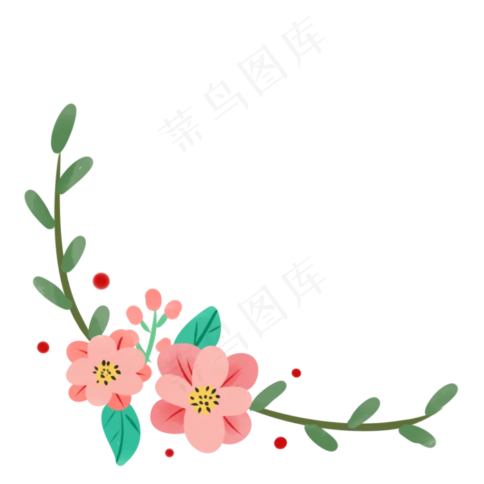 粉红色鲜花藤蔓边框装饰(2000X2000(DPI:300))psd模版下载