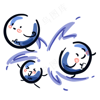 手绘线性水果蓝莓表情