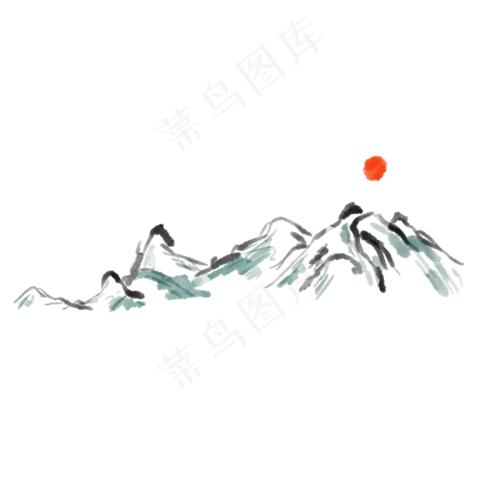 水墨中国风山水元素(3000X3000(DPI:132))psd模版下载