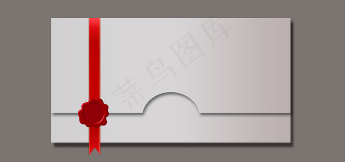 空白信封红丝带印章应聘海报背景