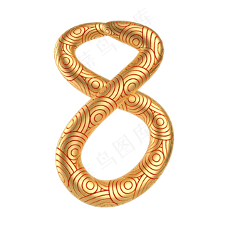 中国风新年倒计时数字8