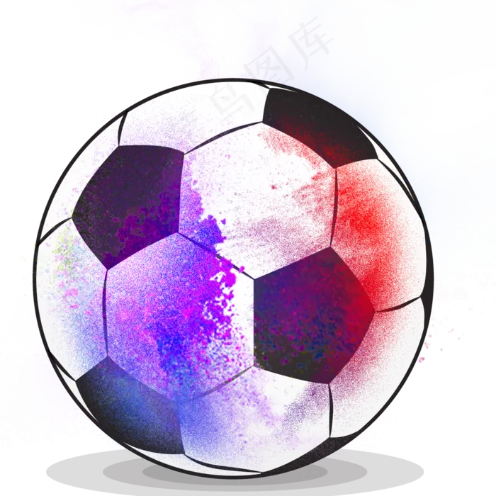创意彩色颗粒质感足球(2000X2000(DPI:300))psd模版下载