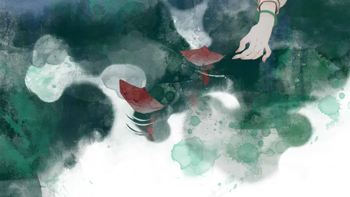 清明时节放舟寄思(2880X1620(DPI:4300))psd模版下载