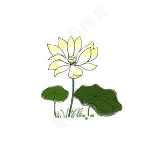 水墨荷花中国风商用素材