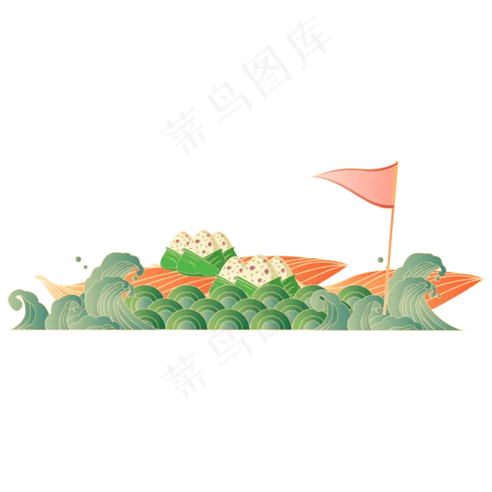 国潮风粽子浪花(2000*2000px 300 dpi )ai矢量模版下载