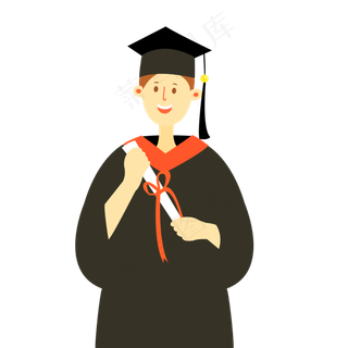 毕业季身穿学士服学生