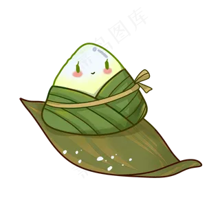 端午节绿色可爱小粽子卡通手绘装