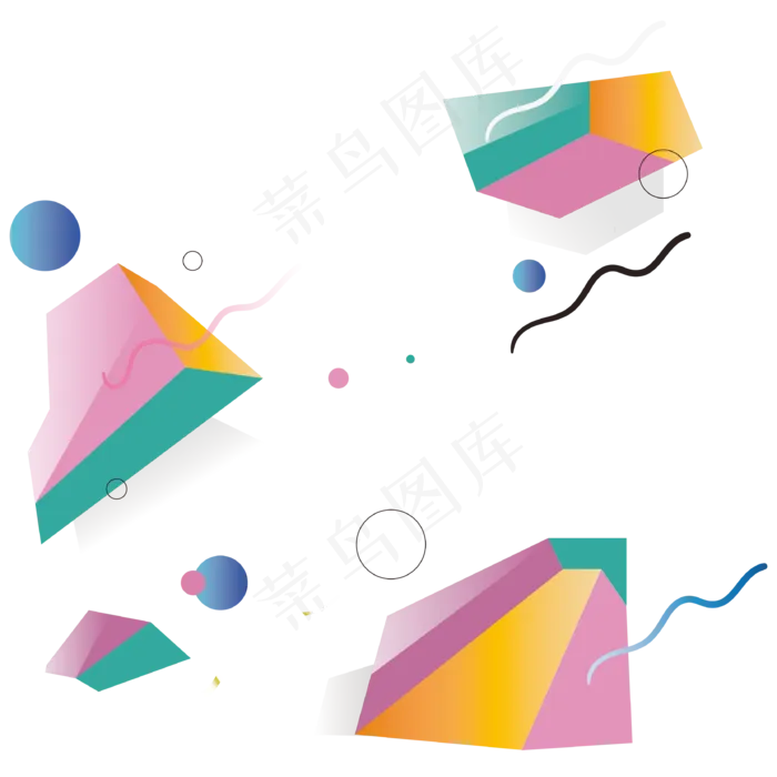 可爱孟菲斯创意设计图案(800X800)eps,ai矢量模版下载