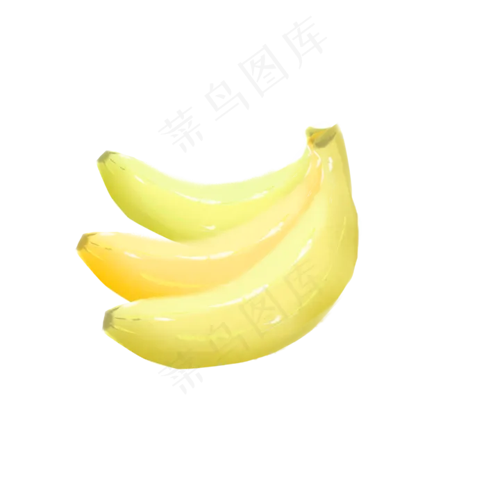 手绘香蕉新鲜水果(3000X3000(DPI:300))psd模版下载