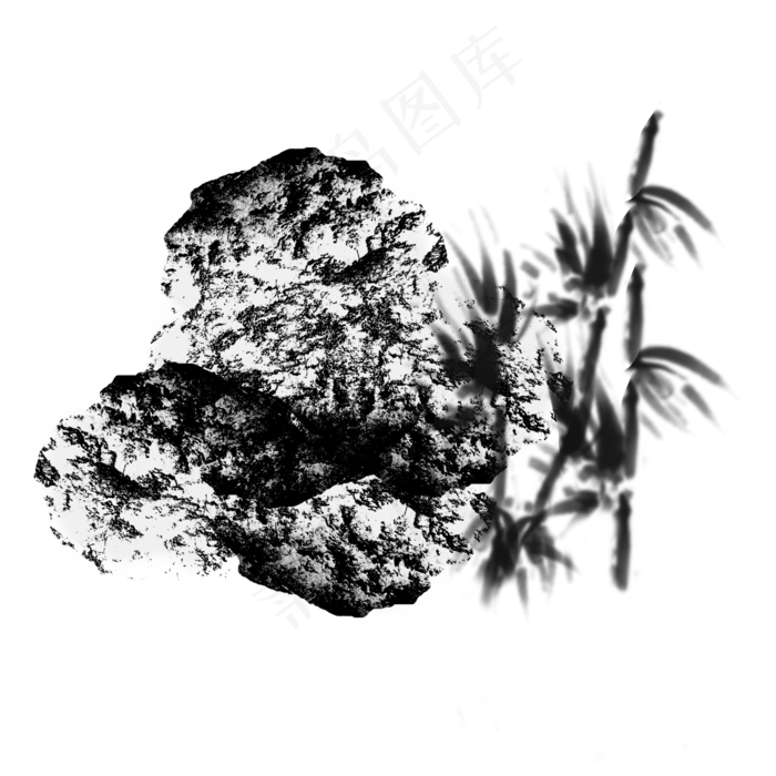 山水水墨画png素材(2000X2000(DPI:762))psd模版下载