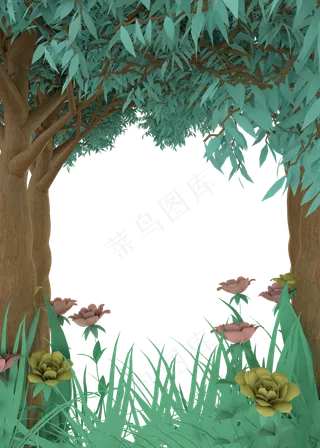 c4d立体清新森林免费下载