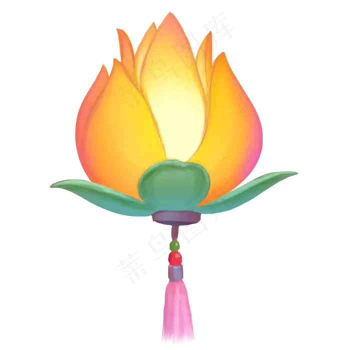 中元节鬼节卡通手绘中国风元宵节,免抠元素