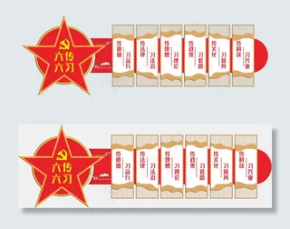 六传六习党建立体文化墙