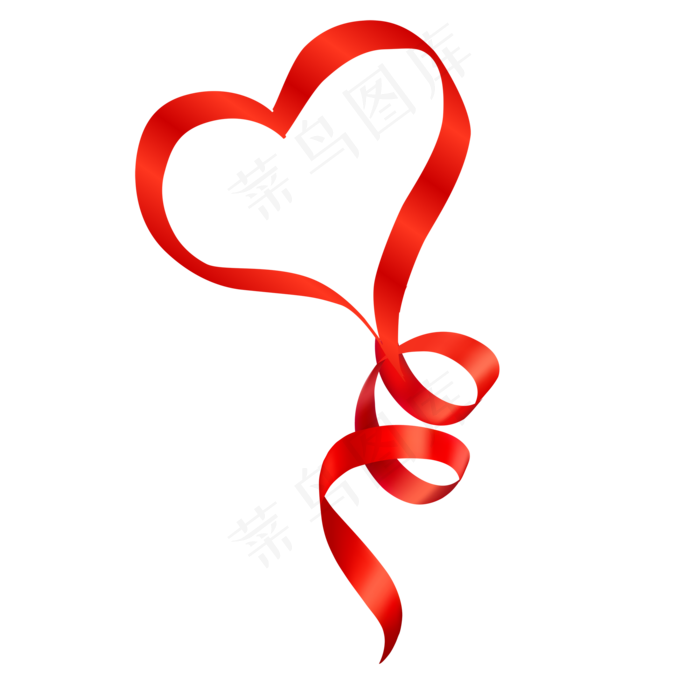 创意红色情人节丝带爱心