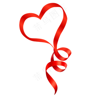 创意红色情人节丝带爱心
