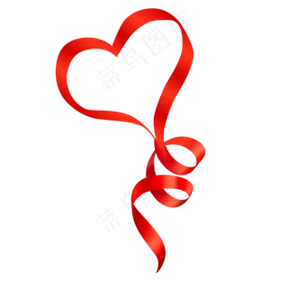创意红色情人节丝带爱心