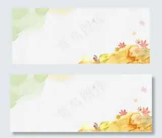 小清新枫叶浅色秋天促销淘宝banner