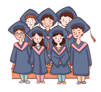 毕业季穿着学士服的毕业生合照P