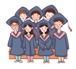 毕业季穿着学士服的毕业生合照P