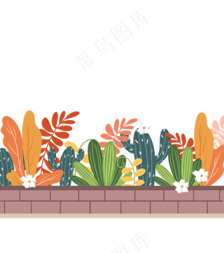 手绘围栏花草下载,免抠元素