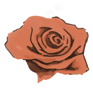 水彩风格矢量卡通玫瑰