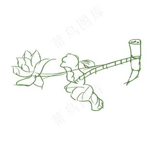 睡莲线稿png大图