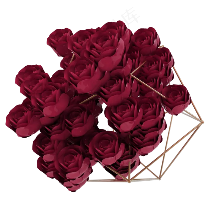 3d立体婚恋告白玫瑰爱心(2000X2000(DPI:72))psd模版下载