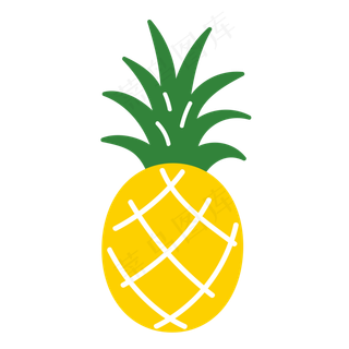 黄色扁平化夏天水果菠萝