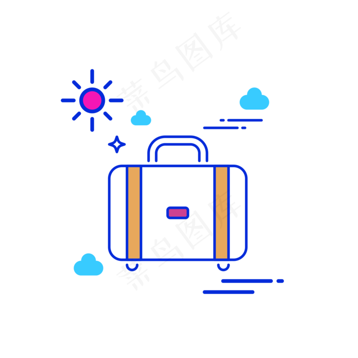 夏日旅游卡通icon(2000X2000(DPI:299))ai矢量模版下载