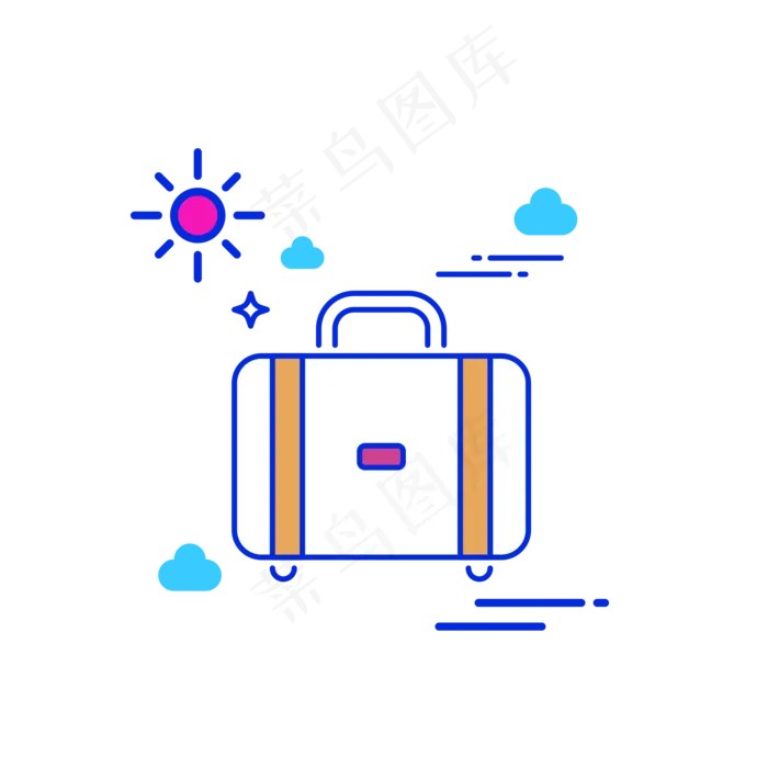 夏日旅游卡通icon(2000X2000(DPI:299))ai矢量模版下载