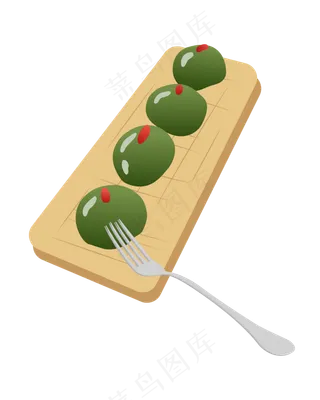 矢量卡通清明青团