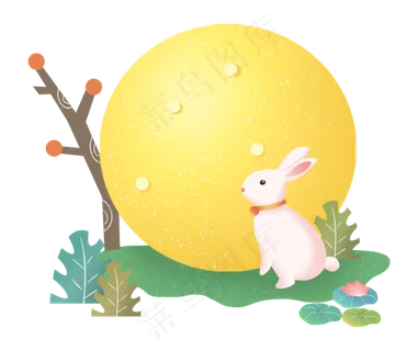 中秋节节日中秋佳节兔子月兔月亮