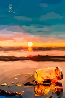 夕阳下的漂流瓶梦幻 夕阳下的漂流瓶梦幻