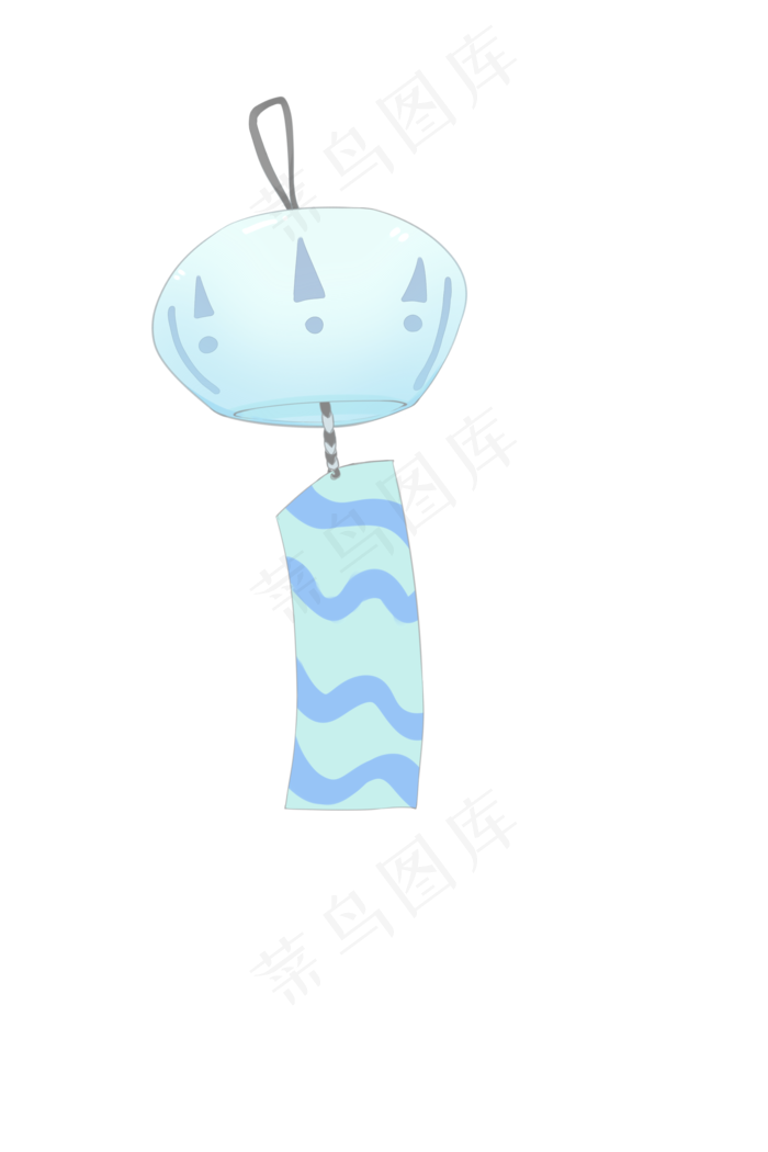 蓝色陶瓷风铃手绘