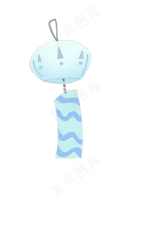 蓝色陶瓷风铃手绘