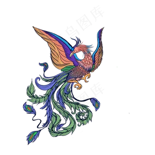 彩色凤凰,免抠元素