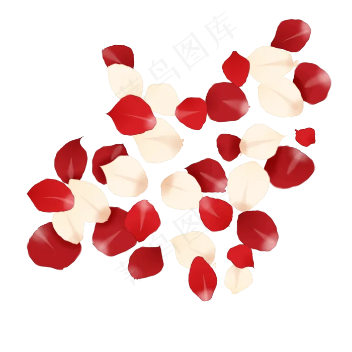 红色粉色玫瑰花瓣装饰(2000X2000(DPI:300))psd模版下载